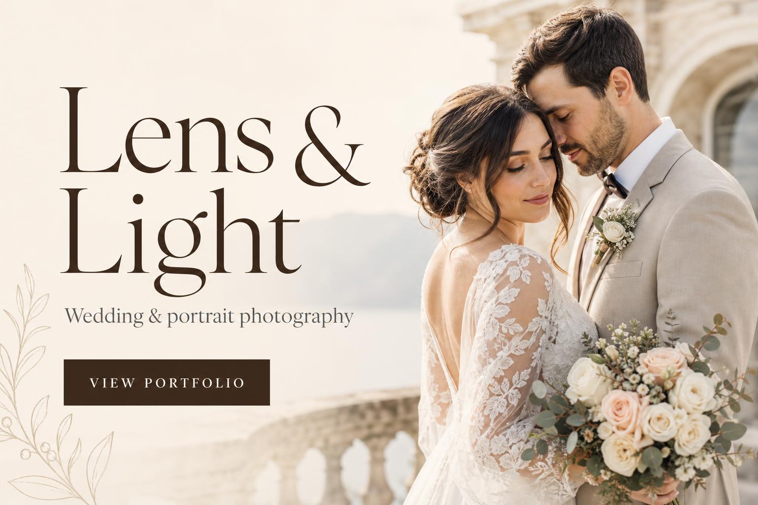 Sample one-page website for a wedding photographer